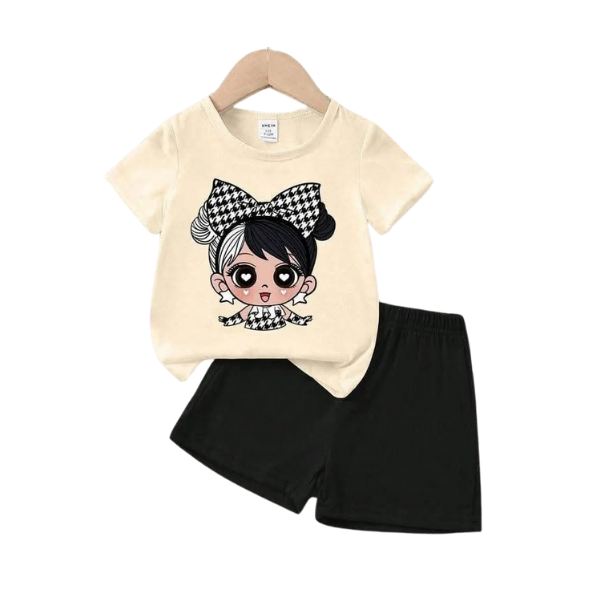 Baby & Kids 2pcs Lady boss Printed T-shirt Set (3mths-6yrs)