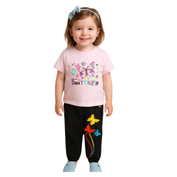 Baby & Kids 2pcs  Printed T-shirt  & Full Pant (3mths-12yrs)
