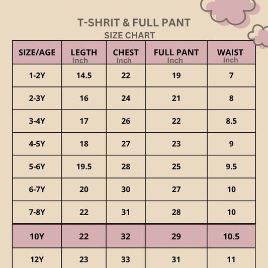 Kidoria Black Pearl Bow Print Shirt & Pants 2pcs Set For Baby Girl (1yrs-12yrs)