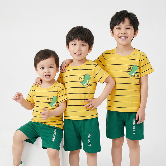 Baby Boys Dinosaur Printed T-Shirt & Shorts 2pcs Set (3mths-6yrs)-0003