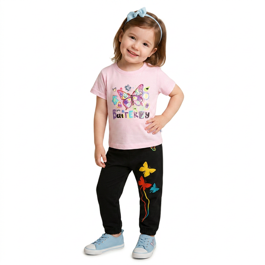Baby & Kids 2pcs Printed T-shirt & Full Pant (3mths-12yrs)-0094