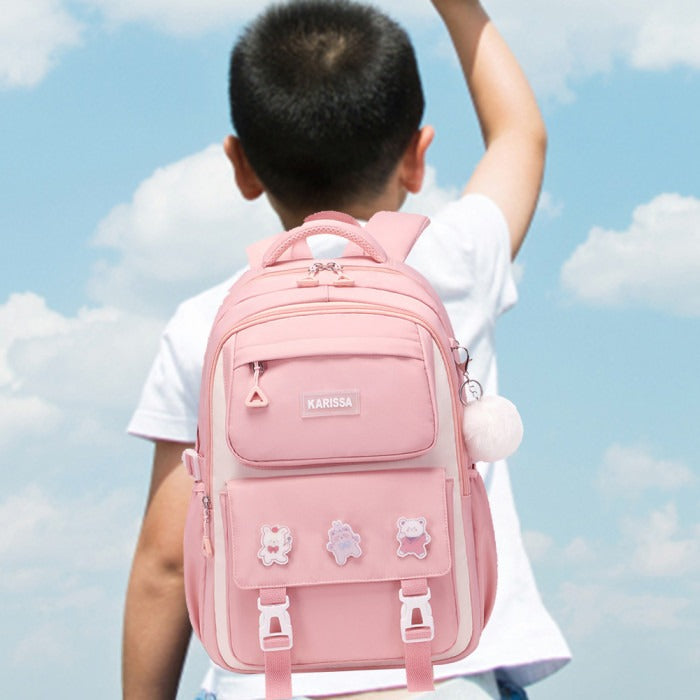 Kids Waterproof Primary Schoolbag School Bag (Pink)