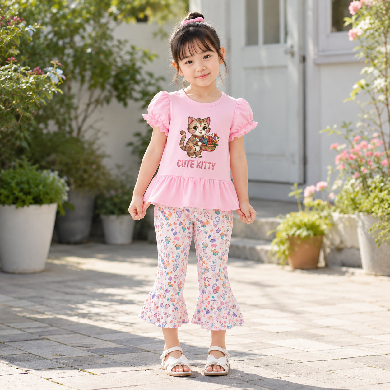 Baby & Kids 2pcs  Printed T-shirt  & Full Pant (3mths-12yrs)-0168