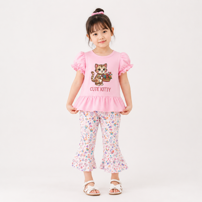 Baby & Kids 2pcs  Printed T-shirt  & Full Pant (3mths-12yrs)-0168