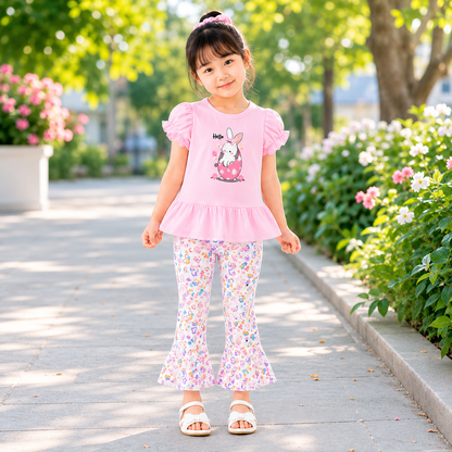 Baby & Kids 2pcs  Printed T-shirt  & Full Pant (3mths-12yrs)-0169