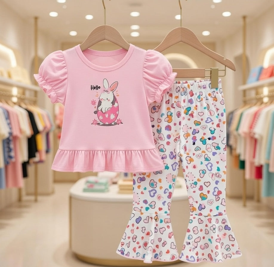 Baby & Kids 2pcs  Printed T-shirt  & Full Pant (3mths-12yrs)-0169