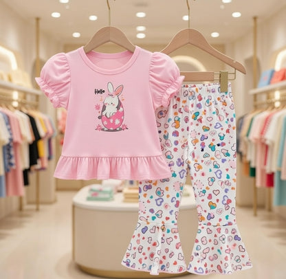 Baby & Kids 2pcs  Printed T-shirt  & Full Pant (3mths-12yrs)-0169