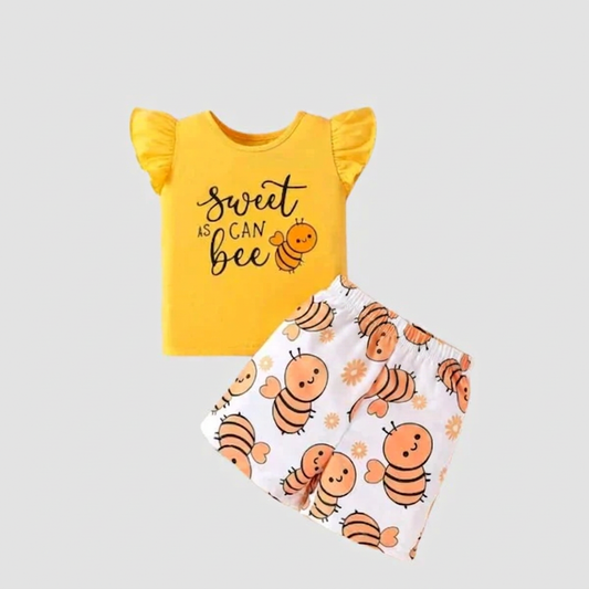 Baby & Kids 2pcs  Printed T-shirt Set (3mths-6yrs)-0037
