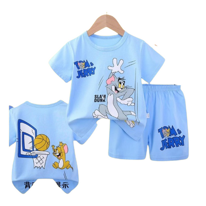 Kids Tom and Jerry Printed T-Shirt  2pcs Set (3mths-6yrs)-0119
