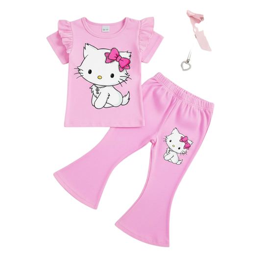 Baby & Kids 2pcs  Printed T-shirt Set (1years-7yrs)-0173