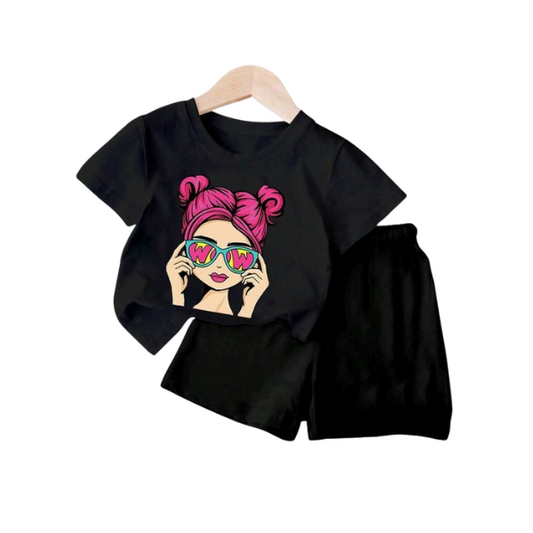 Baby & Kids 2pcs  Printed T-shirt Set (3mths-7yrs)