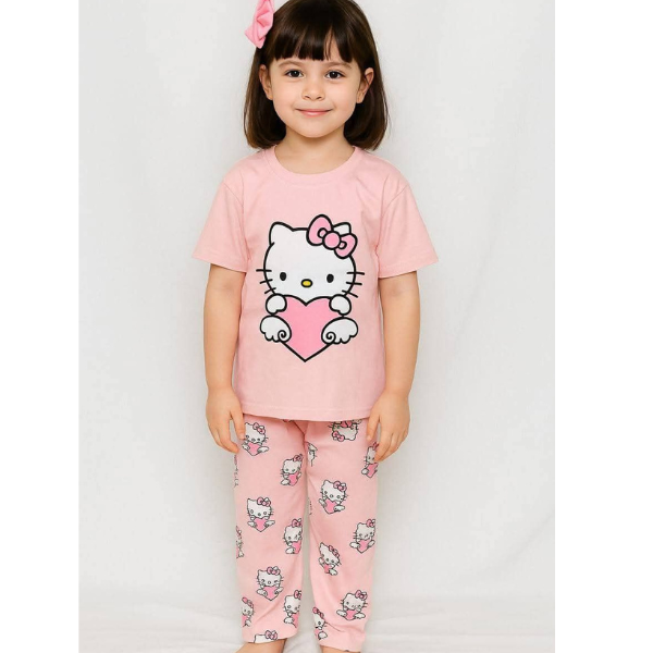 Baby & Kids 2pcs Printed T-shirt & Full Pant (3m-12yrs)