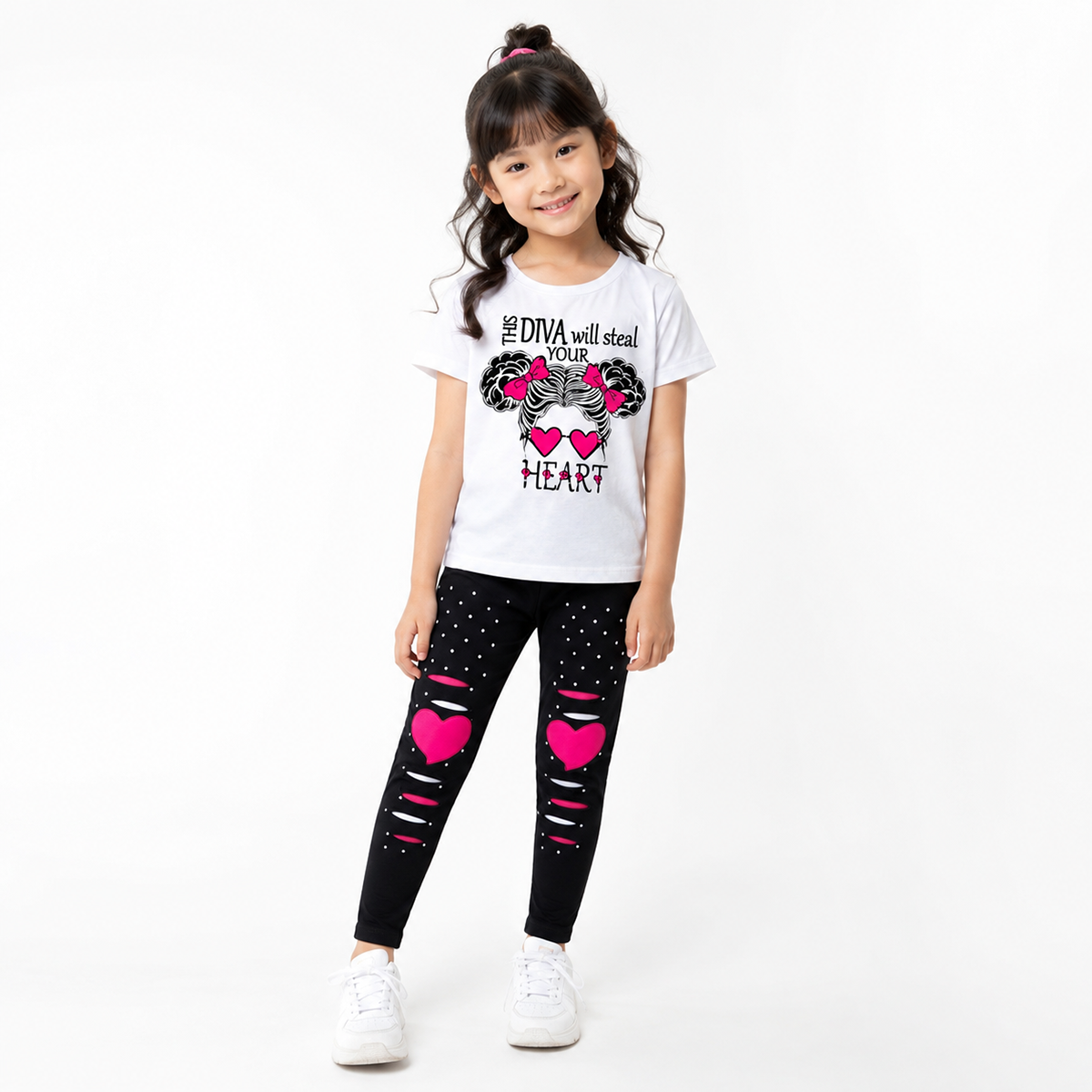 Baby & Kids 2pcs  Printed T-shirt & Full Pant(3mths-12yrs)-0060