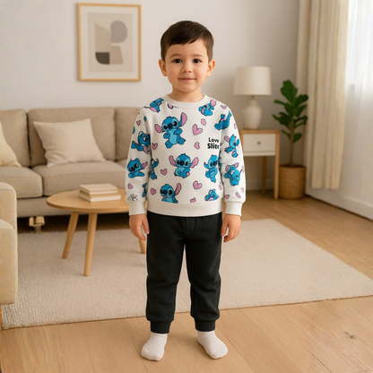 Kidoria Baby & Kids Winter Printed Joggers & Sweatshirt Set (3M-8yrs)