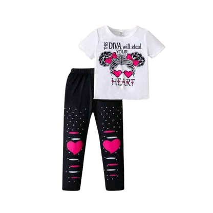 Baby & Kids 2pcs  Printed T-shirt & Full Pant(3mths-12yrs)