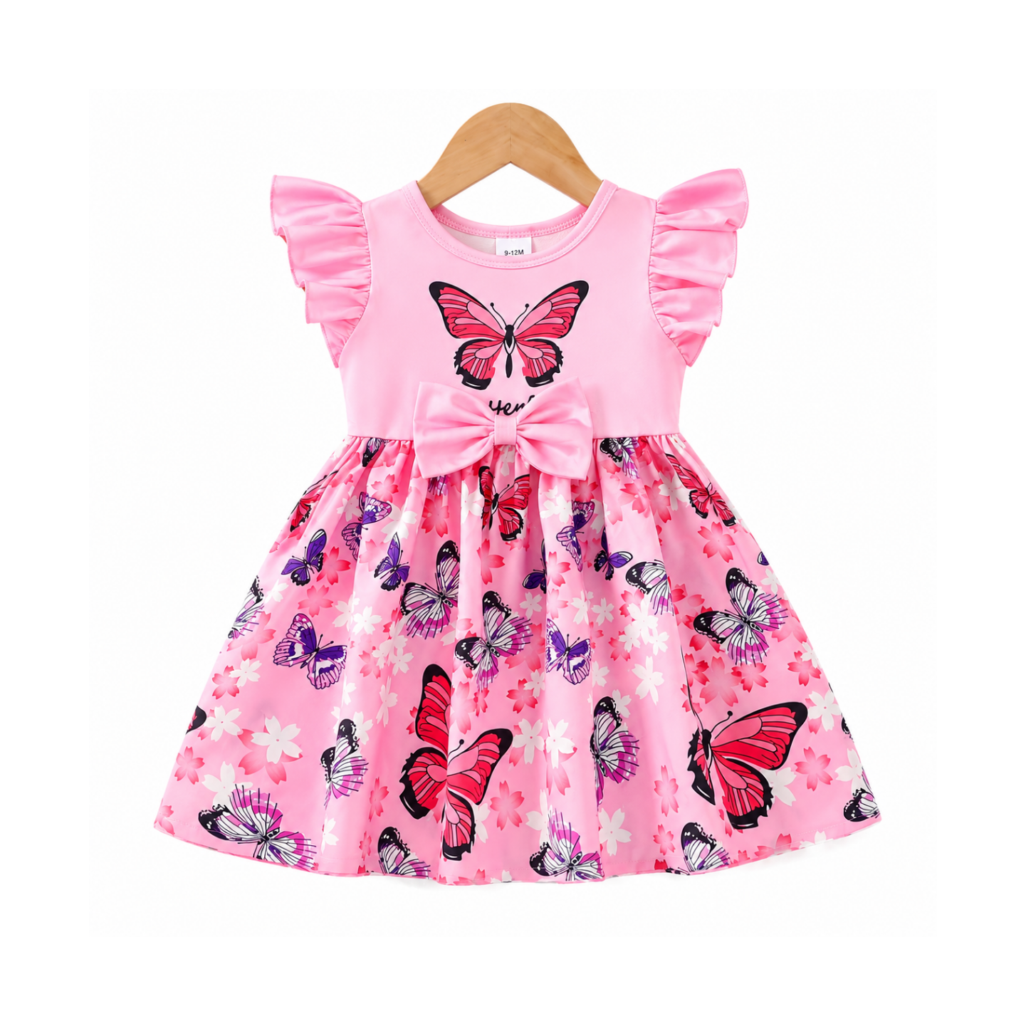 Baby Girls’ Enchanted Butterfly Flutter Sleeve Party Dress(2yrs-8yrs) 0192