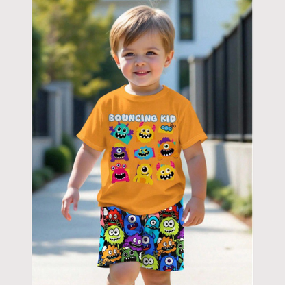 Baby & Kids 2pcs  Printed T-shirt Set (3mths-7yrs)
