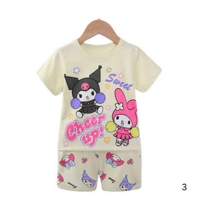 Baby & Kids 2pcs  Printed T-shirt Set (3mths-7yrs)