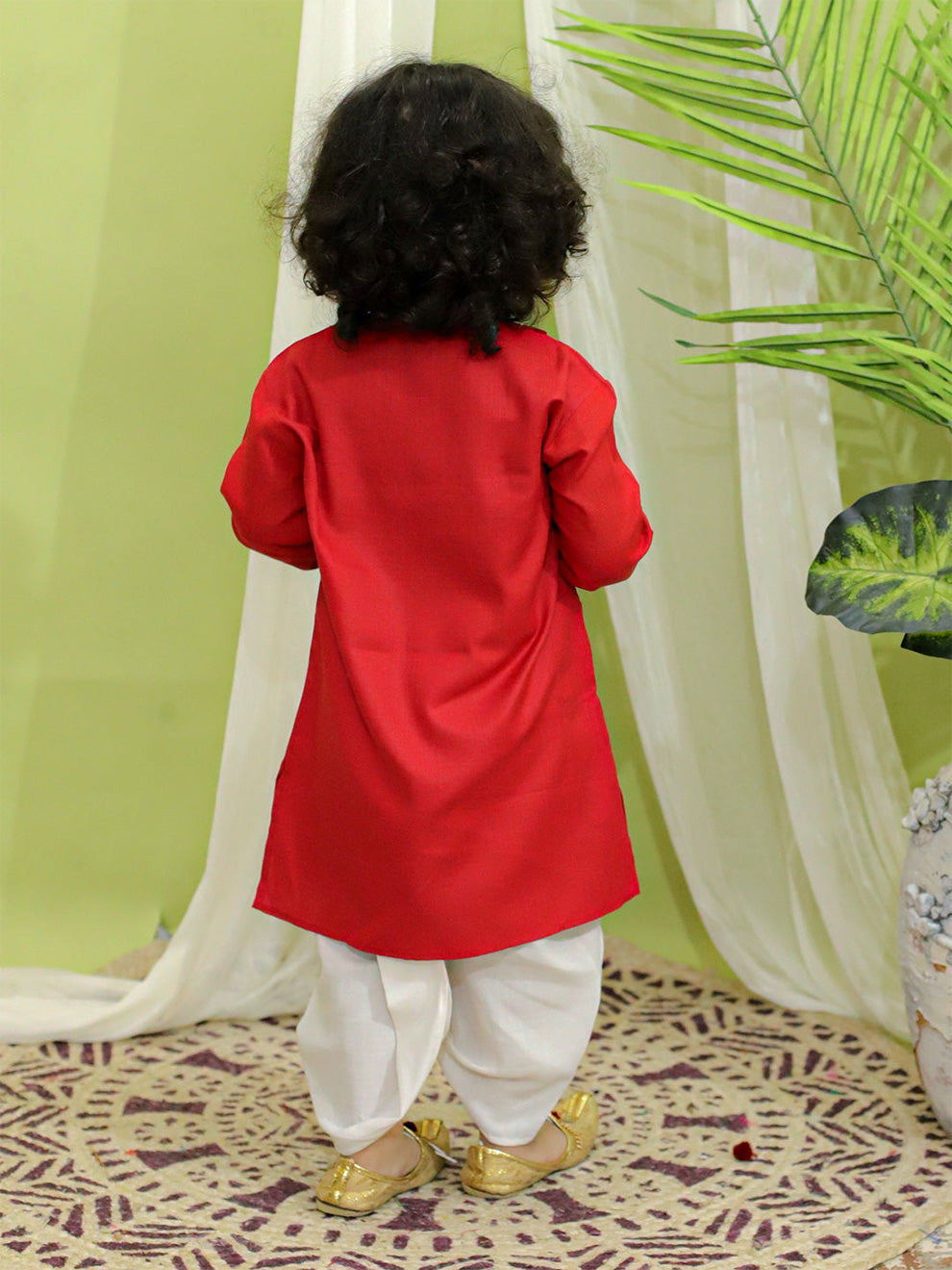 Kids Embroidered Kurta with Dhoti for Boys- Rad