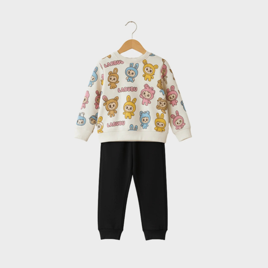 Kidoria Baby & Kids Winter Printed Joggers & Sweatshirt Set (3M-8yrs)