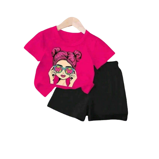 Baby & Kids 2pcs  Printed T-shirt Set (3mths-6yrs)
