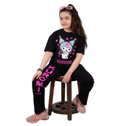 Baby & Kids 2pcs Kuromi  Printed T-shirt  & Full Pant (1yrs-8yrs)