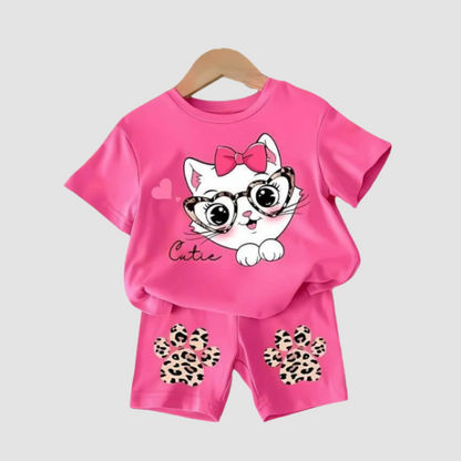 Baby & Kids  Navy Blue Cartoon  Printed T-shirt Set (3mths-6yrs)-0190