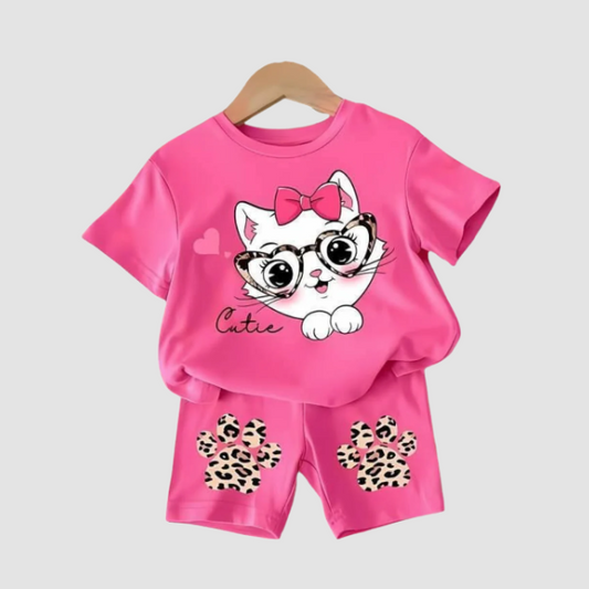 Baby & Kids  Navy Blue Cartoon  Printed T-shirt Set (3mths-6yrs)-0190