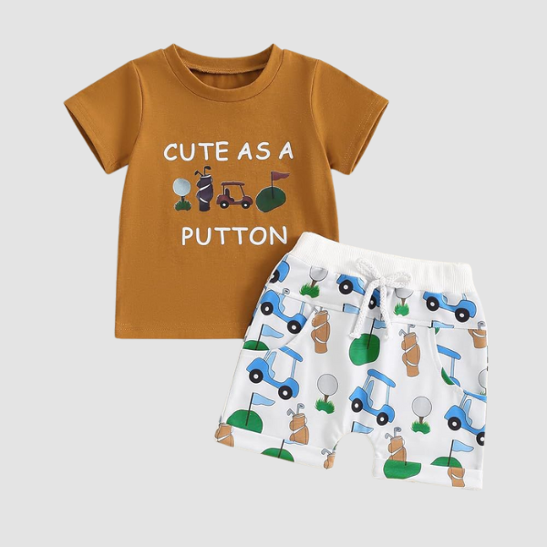 Baby & Kids  Navy Blue Cartoon  Printed T-shirt Set (3mths-6yrs)-0186