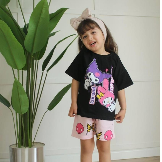 Baby & Kids 2pcs  Printed T-shirt Set (3mths-7yrs)