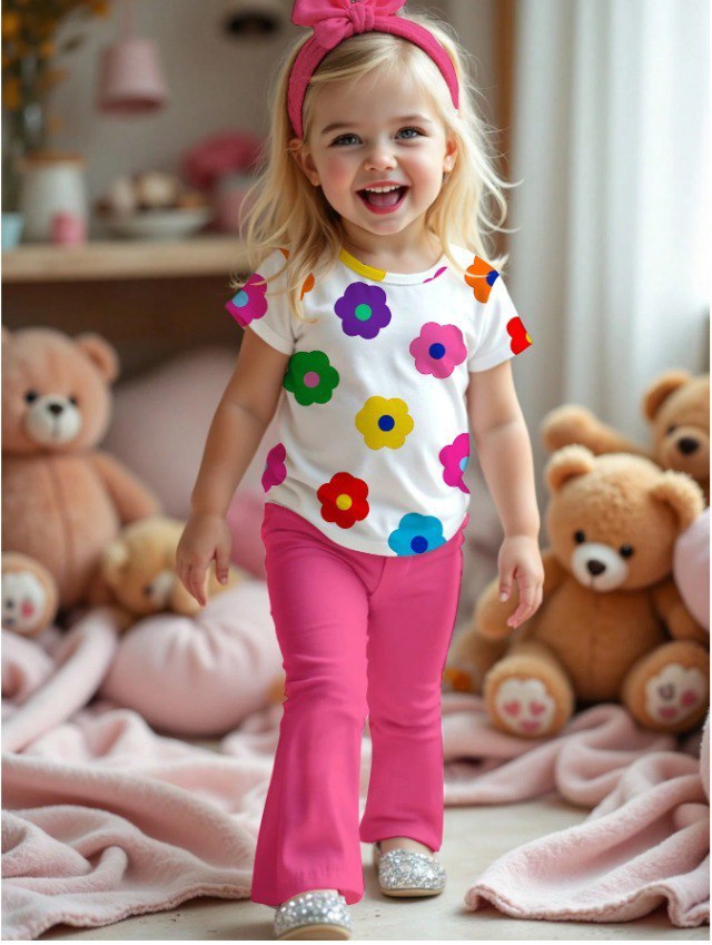 Baby & Kids 2pcs  Printed T-shirt  & Full Pant (1yrs-12yrs)