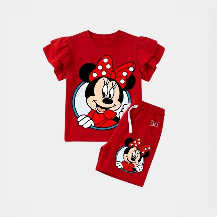 Girls Disney Frozen Elsa Ruffle Top & Shorts Set-0192