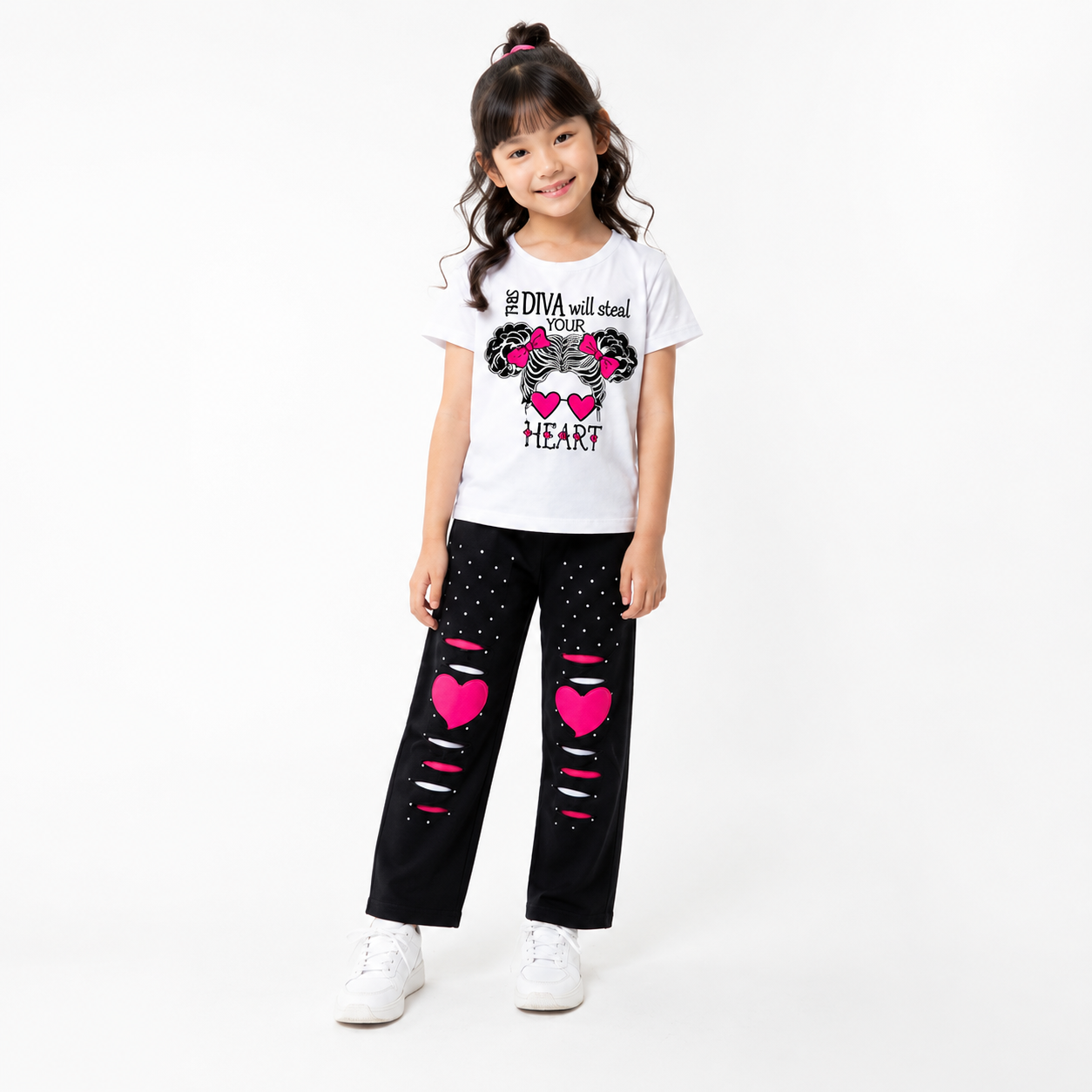 Baby & Kids 2pcs  Printed T-shirt & Full Pant(3mths-12yrs)-0060