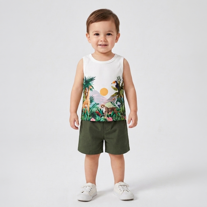 Baby & Kids 2pcs  Printed T-shirt Set (3mths-6yrs)-0155