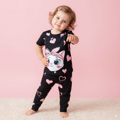 Baby & Kids 2pcs  Printed T-shirt & Full Pant (3mths-12yrs)