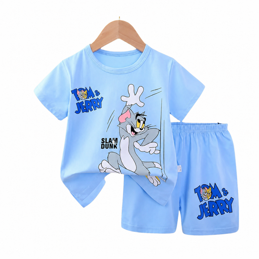 Kids Tom and Jerry Printed T-Shirt  2pcs Set (3mths-6yrs)-0119