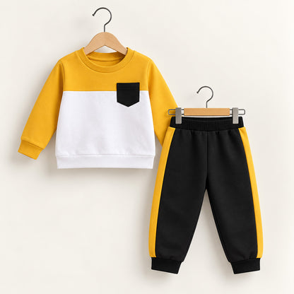 Mustard and Black Winter Joggers & Sweatshirt Set (3M-8yrs)