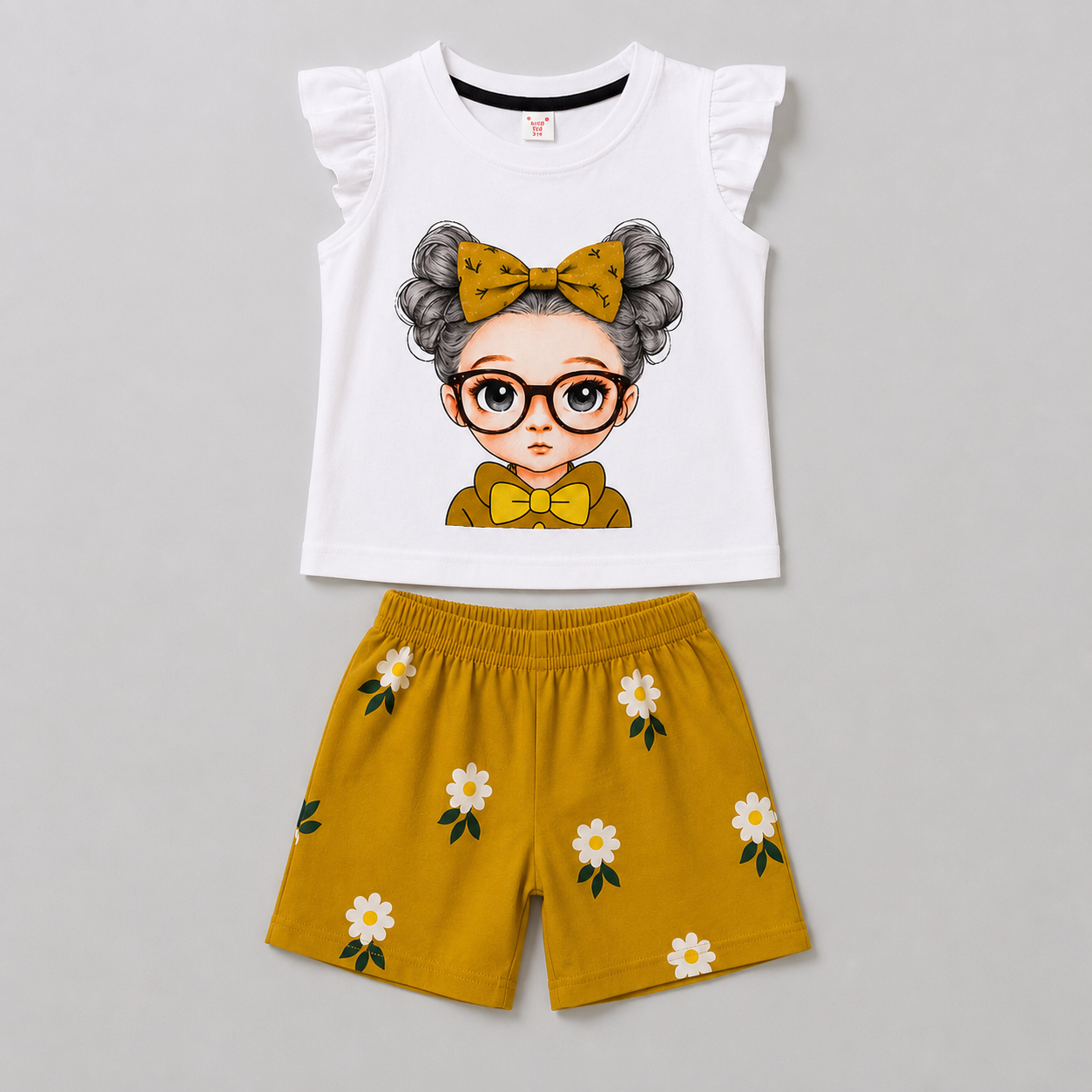 Baby & Kids 2pcs Kitty Printed T-shirt Set (3mths-6yrs)-0045