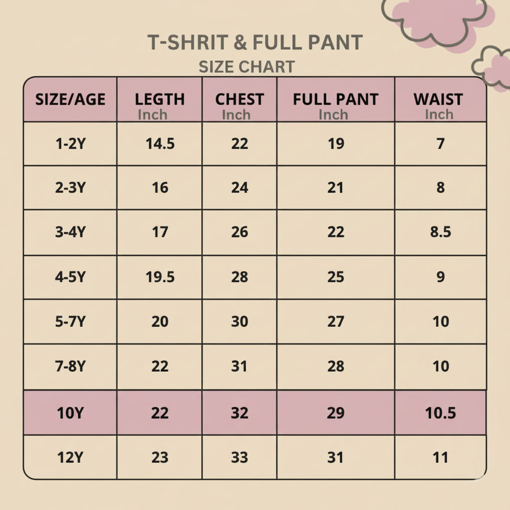 Kidoria Pink Graphic T-Shirt and Navy Floral Pants 2pcs Set For Baby Girl (6m-12yrs)