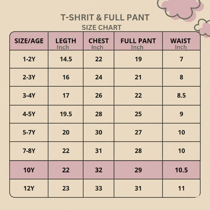 Kidoria Pink Graphic T-Shirt and Navy Floral Pants 2pcs Set For Baby Girl (6m-12yrs)