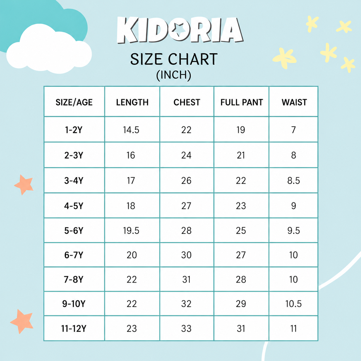 Baby & Kids 2pcs Printed T-shirt & Full Pant (3m-12yrs)-0127