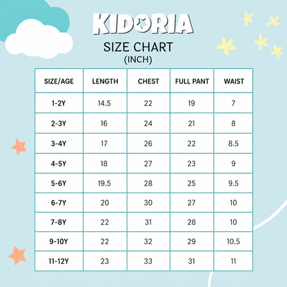Baby & Kids 2pcs Printed T-shirt & Full Pant (3m-12yrs)-0127
