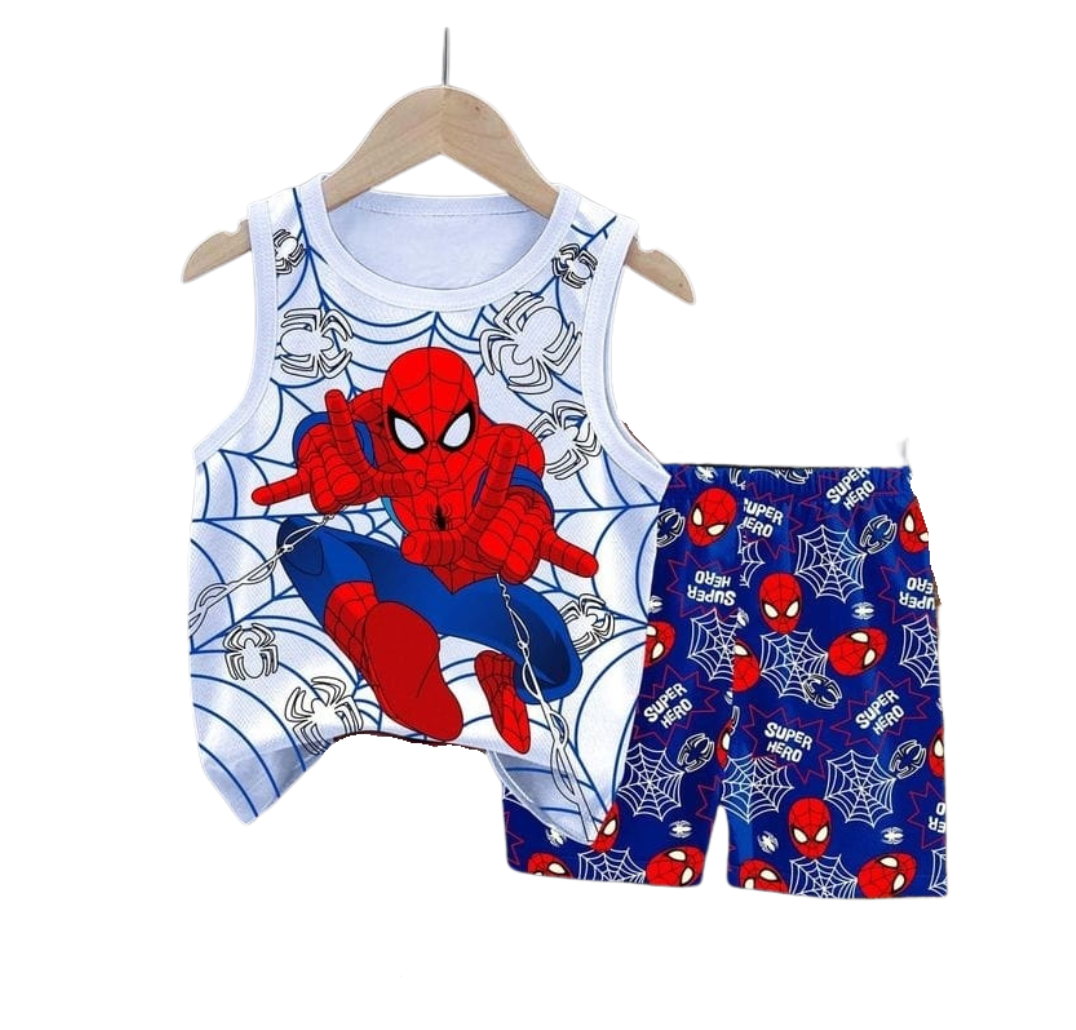Baby & Kids  Navy Blue Cartoon  Printed T-shirt Set (3mths-6yrs)-0188