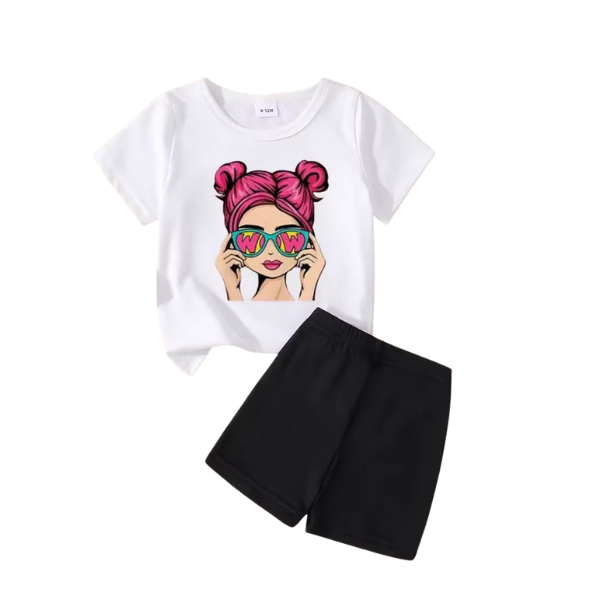 Baby & Kids 2pcs  Printed T-shirt Set (3mths-6yrs
