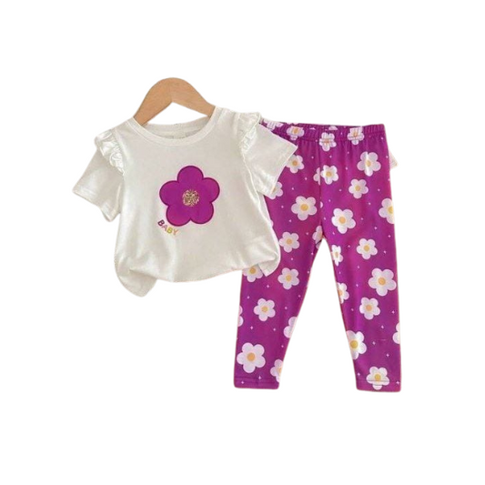 Baby & Kids 2pcs  Printed T-shirt & Full Pant (1yrs-8yrs)