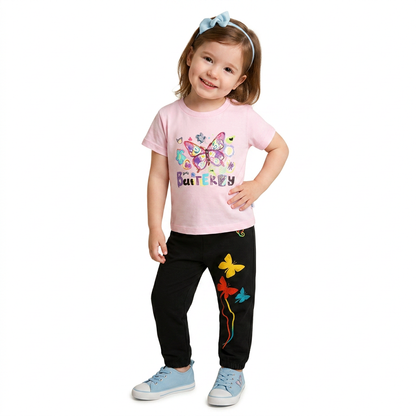Baby & Kids 2pcs  Printed T-shirt  & Full Pant (3mths-12yrs)-0094