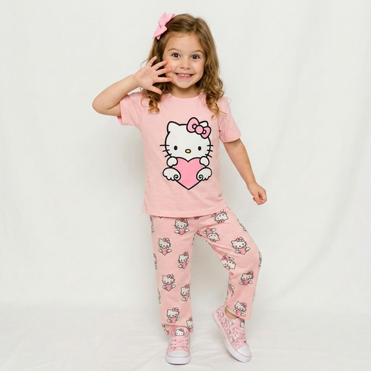 Baby & Kids 2pcs Printed T-shirt & Full Pant (3m-12yrs)-0127