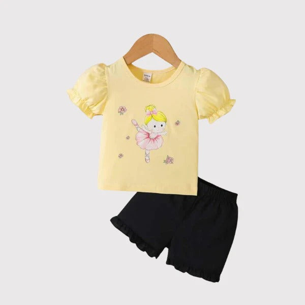 Baby & Kids 2pcs  Printed T-shirt Set (3mths-6yrs)