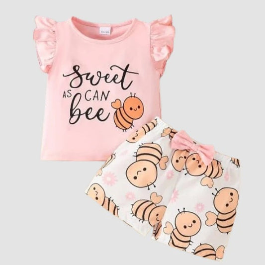 Baby & Kids 2pcs  Printed T-shirt Set (3mths-6yrs)