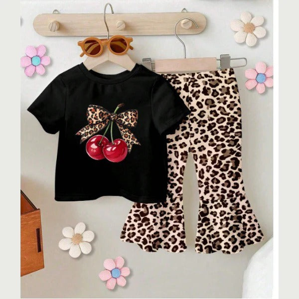 Girls Cherry Leopard Girls Fashion Set (2yrs-12yrs)